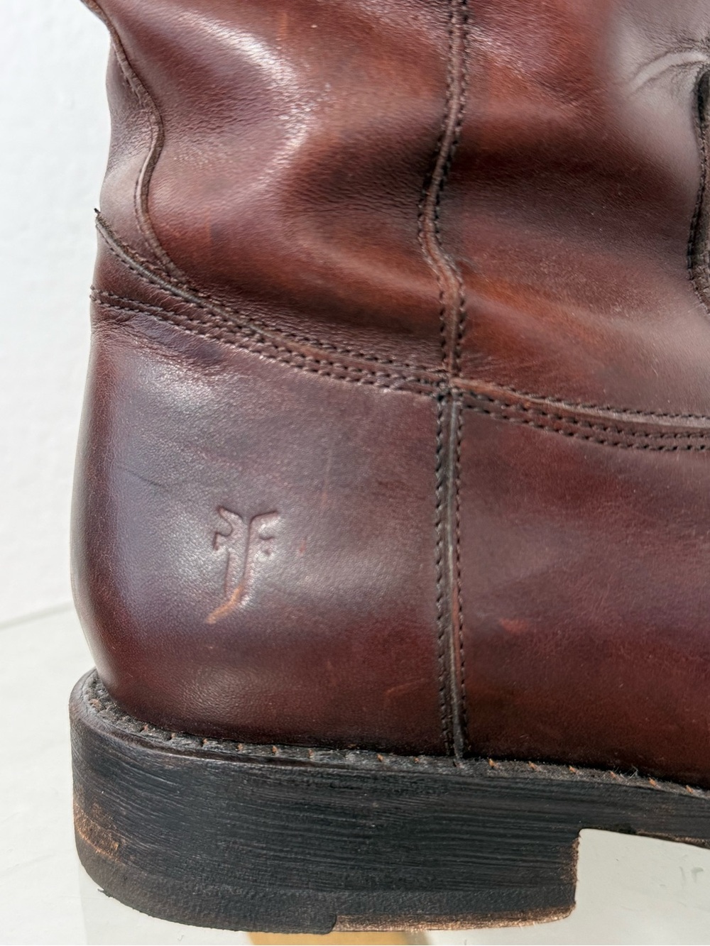 Frye Jayden Button Tall Riding Boots Redwood Wide Extended Calf - Picture 8 of 12